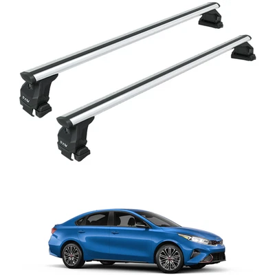 Barras transversais teto normal alumínio prata para Kia Forte 2019-2025 - Imagem 1 de 4