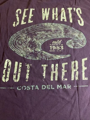 COSTA “See What’s Out Here” Costa Del Mar Blue T-shirt Sz XL 100% Cotton (G3) - Image 1 of 4