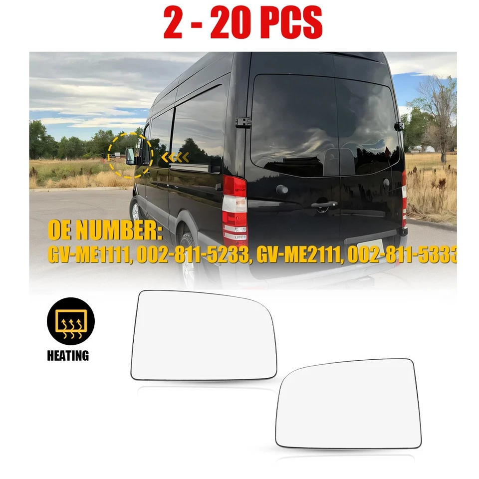 Espejo retrovisor de remolque de vidrio transparente térmico 2-20X Mercedes-Benz Sprinter 3500 2010-2018 Foto 1 de 4