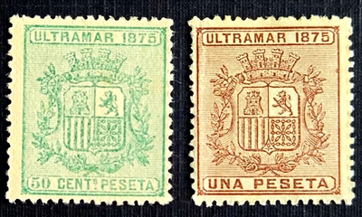 Estampillas del Caribe SC # 65-66 (Lote de 2) - Escudo de armas, MH 1875 Foto 1 de 2