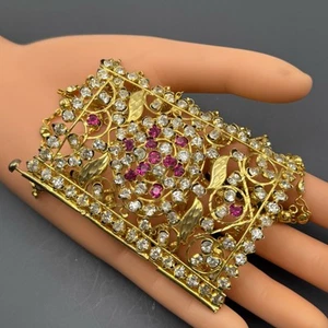 Breites 18kt vergoldetes Strass Mogul Stil Armband Armreif Handarbeit - Bild 1 von 7