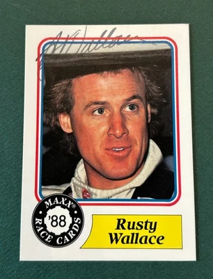 Tarjetas de carrera Maxx Rusty Wallace 1988 en tarjeta autógrafa sin certificado de autenticidad #14 sin precio base estado Foto 1 de 4