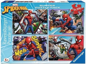 NUEVO Rompecabezas Ravensburger 4x100 Piezas 5+ Edades Bumper Puzzle Pack Spiderman - Imagen 1 de 5