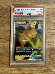 GRADED PSA 10 2019 Pokemon Sun & Moon Raichu GX Hidden Fates #20  - Picture 1 of 2