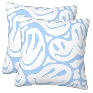 Cute Light Blue Room Bedroom Decor Aesthetic 18" x 18" (Pack of 2) Baby Blue - Picture 1 of 8