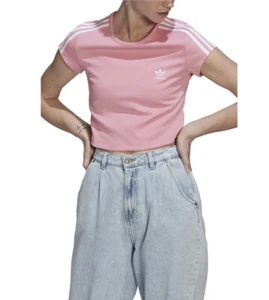 Adidas Originals 291038 Adicolor 3-Streifen Cropped T-Shirt Bliss Pink Gr. XL - Bild 1 von 2