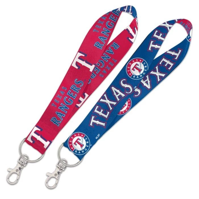 TEXAS RANGERS WRISTLET LANYARD KEY CHAIN 1" WIDTH 8" LENGTH W/ METAL CLASP - Image 1 of 1