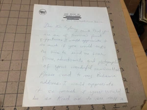 Vintage MARIONETTE / PUPPET: singed letter to Hal Taylor from Lee Rose jr. - Picture 1 of 2