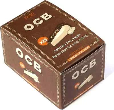 Ocb Virgin Perforated Filter Tips 10 / 25 / 50 Booklets Unbleached - Image 1 of 4