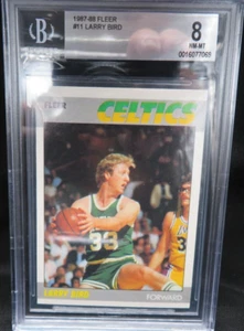 1987 Fleer Larry Bird #11 BGS 8 Well Centered Sharp Nr-Mint Celtics - Picture 1 of 6