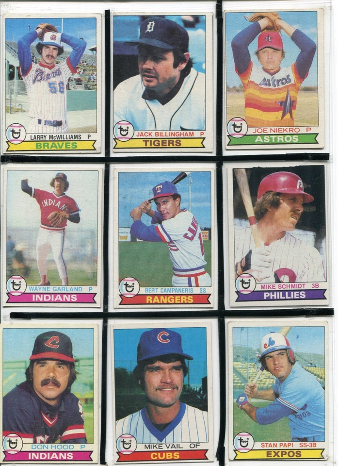 *F - 1979 Topps 11 card lot: Mike Schmidt Ink Error, Campaneris, Niekro, etc. - Image 1 of 4