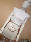 White Pleated Skirt With Chain Belt And A Bag Size S/M
