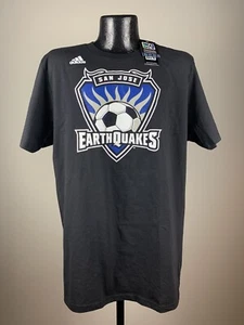 Men's Adidas To-Go Tee San Jose Earthquakes Black Cotton Short-Sleeve Tee NWT M - Picture 1 of 8