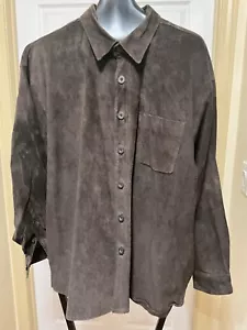Dunkelbraune Wildleder Hemdjacke Herren XX-Large - Bild 1 von 10