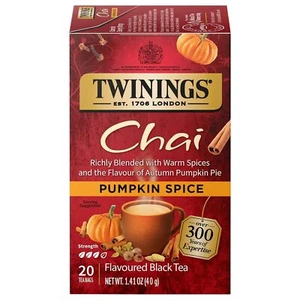 2 Pack - Twinings Pumpkin Spice Chai Tea Bags - 20 Count - Picture 1 of 3