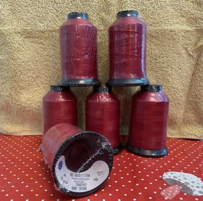 Coats Emb Thread Lubricated Polyester Tango Red  NEW Lot Of 6 See Label For Info - Image 1 of 4