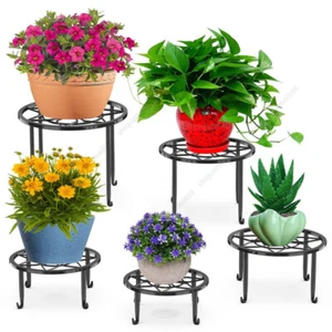 5x Metal Plant Stand Flower Pot Planter Holder Rack Indoor Outdoor Garden Shelf - Picture 1 of 13