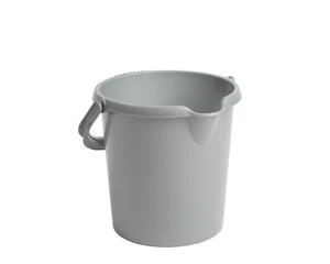 10L Silver Bucket With Grip Handle & Pouring Lip Measuring Guide Household - UK - Picture 1 of 4