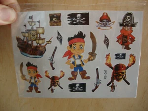 Pirates Multi Temporary Tattoos sheet Kid to Adult BRAND NEW type CG-061 - Picture 1 of 3