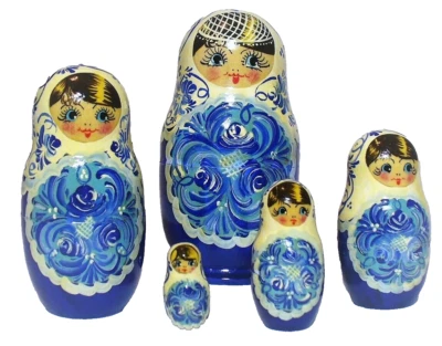 Vintage~5~MATRIOSKA~Russo~DIPINTO A MANO~Legno~BAMBOLE NIDO~Figurativo~DA COLLEZIONE - Immagine 1 di 4