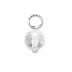 Dije de abril de cuarzo transparente de plata de ley - Imagen 1 de 3