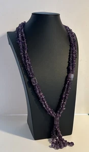 Collar Boho llamativo con astillas y cuentas de amatista multi soporte JTV - Imagen 1 de 9