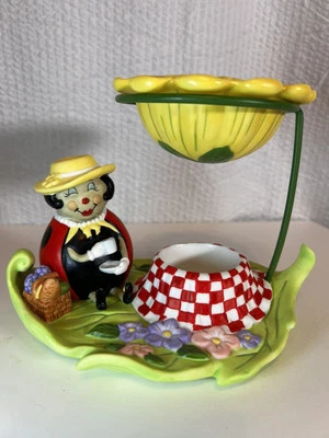 PartyLite Ladybug Wax Warmer Melter Picnic sunflower Red & Black - Photo 1/4