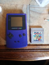 Gameboy Color grape purple Nintendo+ Warioland Super Mario Land 3 Bundle 