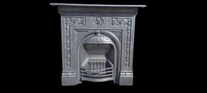 Antique Victorian cast iron  Combination all in one fireplace.cast iron fire - Picture 1 of 17