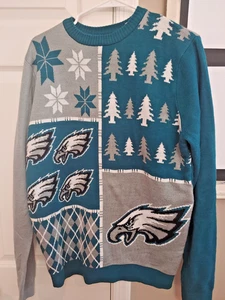 Pull homme Philadelphia Eagles gris moyen football NFL moche pull de Noël - Photo 1/6
