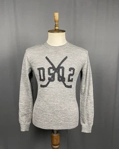 Dsquared2 Big Logo Men's Gray Crewneck Wool Sweater Size M - Picture 1 of 14