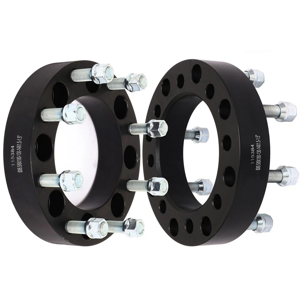 2pcs 8x6.5 1.5" Wheel Adapters For 2001-2010 GMC Sierra 2500 HD 3500 HD to 8x180 Foto 1 de 4