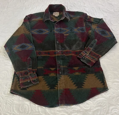 Vtg 90s Woolrich Shacket Shirt Mens L Aztec Southwestern Button Up 90s USA Made - Image 1 of 4