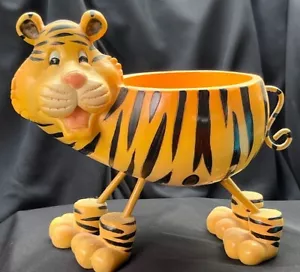 Vtg TIGER BOWL CUP KIDS PLASTIC BIG FEET POT PLANTER FIGURINE DRCOR - Picture 1 of 3