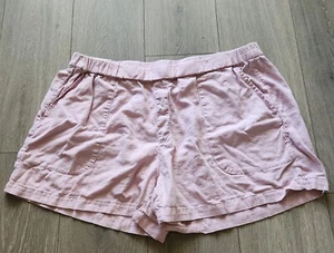 Banana Republic Linen Blend Shorts Women's XL Relaxed Pull On Pink 38x4 FLAW - Picture 1 of 13