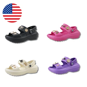 Sandalias de plataforma con doble correa para mujer talla 6-10 en negro, rosa, marfil - Imagen 1 de 11