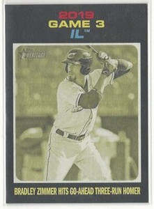 2020 Topps Heritage Minor League Bradley Zimmer Game 3 IL Flip Stock Parallel SP