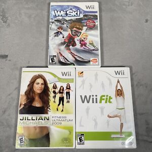 Wii Game Bundle Balance Board Compatible WiiFit, WeSki, Jillian Michaels Fitness