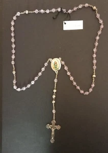 Sacro Rosario dell’Assunta con pietre viola e Crocifisso (367) Come da foto - Bild 1 von 2