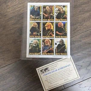 Jerry Garcia 1998 stamps Montserrat Certificate of Authenticity #0593 - Picture 1 of 4