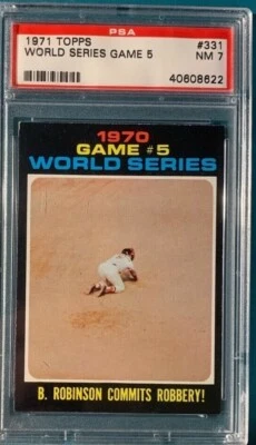 1971 Topps Baseball #331 World Series Brooks Robinson PSA 7 Nicely Centered - Image 1 of 2