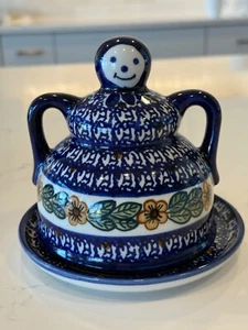 Polish Pottery Cheese Lady From Zaklady Ceramiczne Boleslawiec Unikat Pattern - Picture 1 of 4