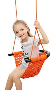 Ropecube Hand-Knitting Toddler Swing Swing Seat for Kids with Adjustable Rope.