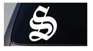 LETTER S 6" STICKER DECAL OLD ENGLISH TRUCK CAR WINDOW TEACH GIRL CRAFT COLLEGE - Picture 1 of 1