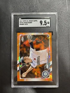 LOGAN GILBERT 2021 Topps Chrome Update #US318 ORANGE SAPPHIRE RC /25 SGC 9.5 - Picture 1 of 1