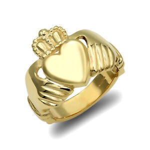 Herren Massiv 9 Karat Gold Jewelco London Claddagh (Chladaigh) Ring