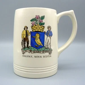 WEDGWOOD HALIFAX NOVA SCOTIA KEITH MURRAY TANKARD E MARI MERCES HERALDIC ARM MUG - Picture 1 of 13