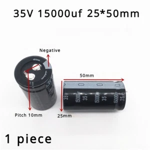 1 piece Snap in 35V 15000UF 25X50 electronic capacitor 15000UF 35V 25*50 2Pins - Picture 1 of 3