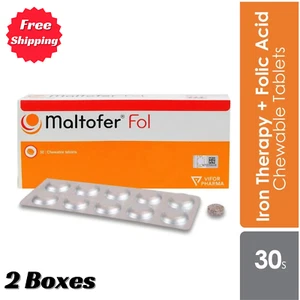 2x 30's MALTOFER Fol Chewable Tablets For Iron Deficiency FREE SHIPPING! - Picture 1 of 5