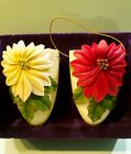Ornements de Noël ibis & orchidée poinsettias neuf dans sa boîte vase suspendu porte-cadeau 70001